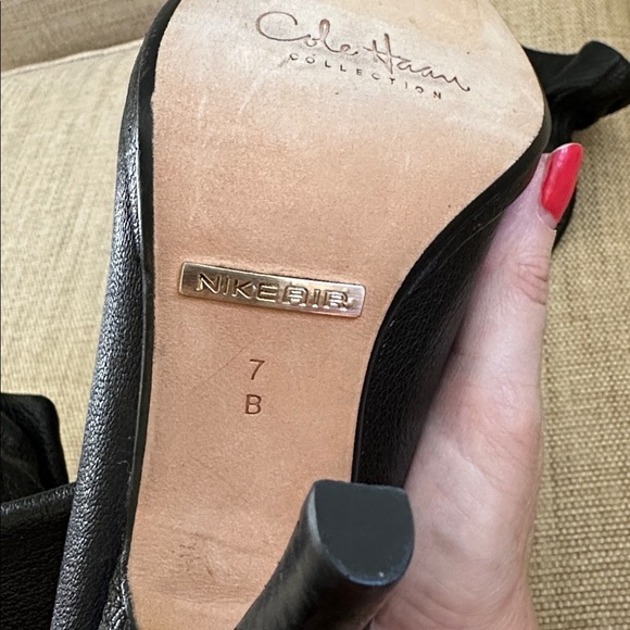 Cole Haan Gali Ruched Leather Boot Slouchy Elastic Top Nike Air Technology EUC - Picture 9 of 16